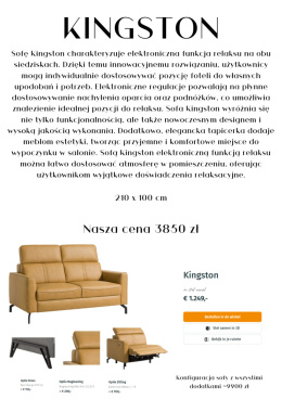 Sofa Happy@ Home Kingston elektroniczną funkcja relaksu