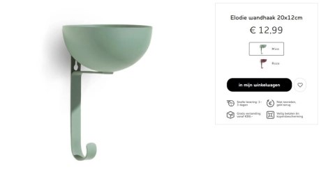 COCO MAISON hak ścienny Elodie różowy COCO MAISON hak ścienny Elodie różowy