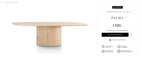 [na zamówienie] Stół Palma Xooon 270 x 120 cm