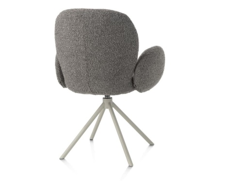 [na zamówienie] Krzesło obrotowe JAXON – tkanina Bouclé, kolor Lever, podstawa Silk Grey