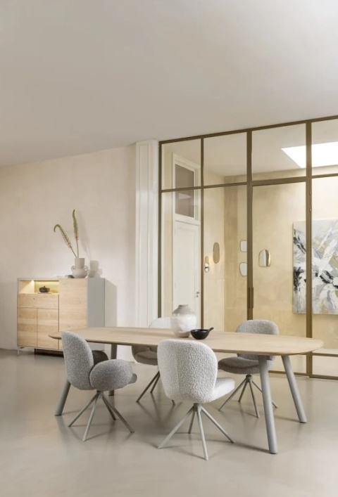 [na zamówienie] Krzesło obrotowe JAXON – tkanina Bouclé, kolor Lever, podstawa antracyt