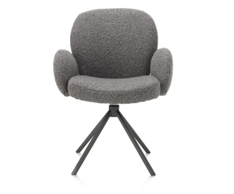 [na zamówienie] Krzesło obrotowe JAXON – tkanina Bouclé, kolor Lever, podstawa antracyt