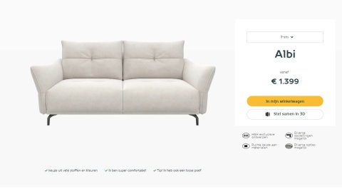 (R) Sofa trzyosobowa Hender& Hazel Albi od ręki