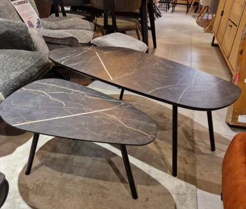 Zestaw dwóch stolików kawowych Palazio – Blat Primo Laminato o wyglądzie marmuru Onyx Zestaw dwóch stolików kawowych Palazio – Blat Primo Laminato o wyglądzie marmuru Onyx