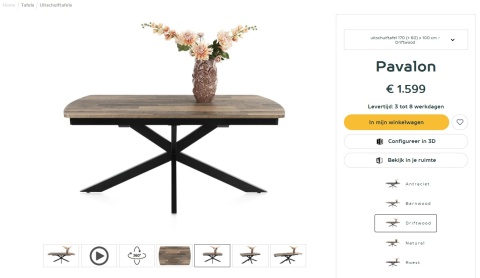 [M] Stół Henders& Hazel Pavalon 170+ 60 x 100 cm Driftwood