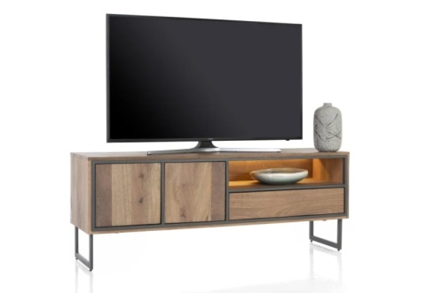 (R) Nowoczesna szafka RTV Trapani Henders & Hazel 160 cm, fornir mango smoked, z oświetleniem LED (R) Nowoczesna szafka RTV Trapani Henders & Hazel 160 cm, fornir mango smoked, z oświetleniem LED