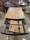 [R] Stół industrialny rozkładany ASPEN 170-230 cm, blat lity dąb, noga pająk