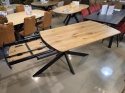 [R] Stół industrialny rozkładany ASPEN 170-230 cm, blat lity dąb, noga pająk