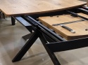 [R] Stół industrialny rozkładany ASPEN 170-230 cm, blat lity dąb, noga pająk