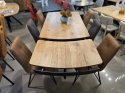 [R] Stół industrialny rozkładany ASPEN 170-230 cm, blat lity dąb, noga pająk