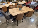 [R] Stół industrialny rozkładany ASPEN 170-230 cm, blat lity dąb, noga pająk
