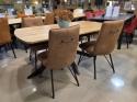 [R] Stół industrialny rozkładany ASPEN 170-230 cm, blat lity dąb, noga pająk