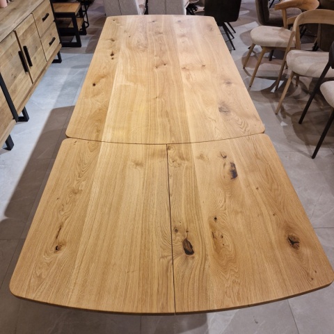 [K] Stół industrialny rozkładany ASPEN 200-278 cm, blat lity dąb, noga pająk