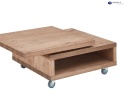 Stolik Kawowy Canova 80x80 Dębowy z Obrotowym Blatem