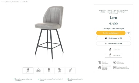 Hoker Obrotowy Leo z Wysokim Oparciem, Mikrofibra Pala Jasnoszary Hoker Obrotowy Leo z Wysokim Oparciem, Mikrofibra Pala Jasnoszary