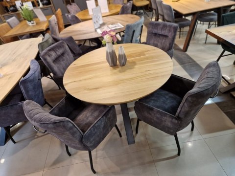 [K, od ręki] Okrągły stół dębowy Xooon Arvada 125 cm w kolorze naturalnym z wyborem nóg