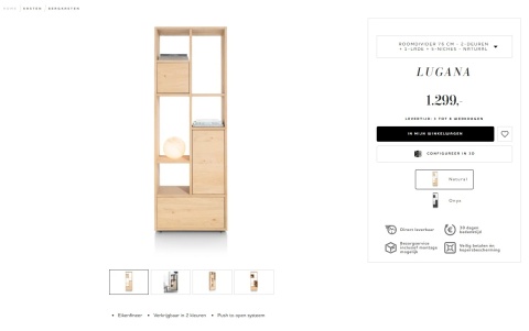 (M, defekt) Parawan ażurowy / Regał LUGANA Xooon 76x216 cm, fornir dębowy