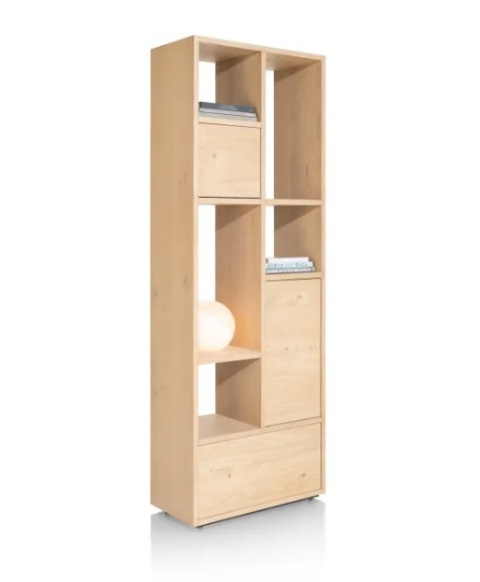 (M, defekt) Parawan ażurowy / Regał LUGANA Xooon 76x216 cm, fornir dębowy