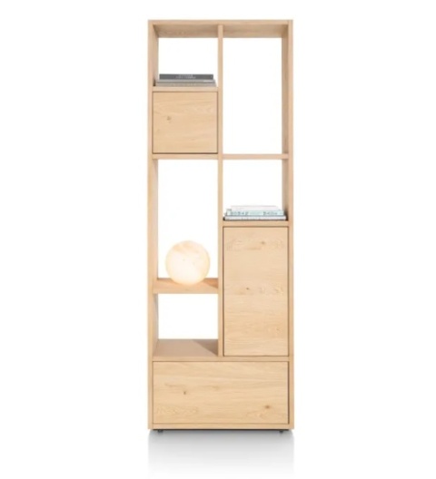 (M, defekt) Parawan ażurowy / Regał LUGANA Xooon 76x216 cm, fornir dębowy