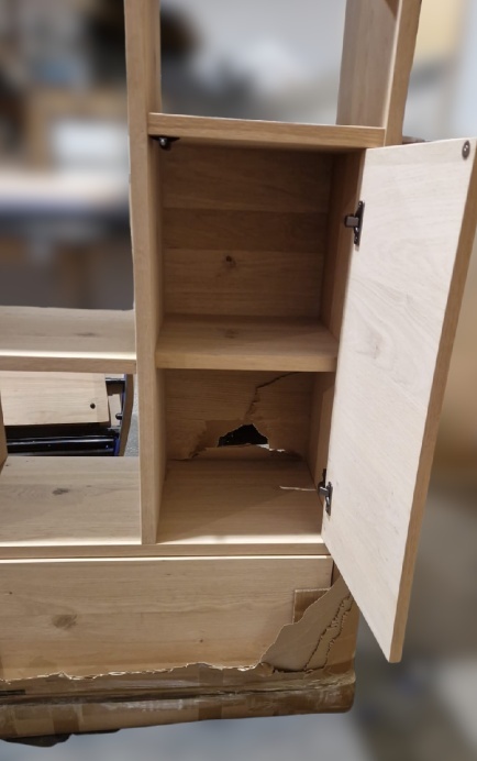 (M, defekt) Parawan ażurowy / Regał LUGANA Xooon 76x216 cm, fornir dębowy