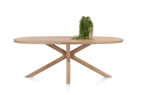 Henders & Hazel Stół Jadalniany Owalny Metalox/ Nyborg 210x110 cm, Centralna Noga Drewniana, Fornir Dąb Naturalny