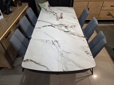 Krzesło do Jadalni YLVA, ergonomiczne, tapicerowane tkaniną Calabria/Toba Antracyt,