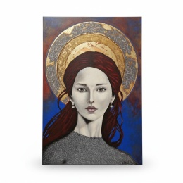Obraz Akrylowy „Czerwona Aureola” (Modern Icon), 80x120 cm, Na Płótnie
