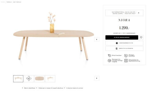 Stół Jadalniany NIORA 210x110 cm – Dąb Naturalny Fornir Stół Jadalniany NIORA 210x110 cm – Dąb Naturalny Fornir