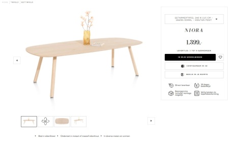 Stół Jadalniany NIORA 240x115 cm – Dąb Naturalny Fornir Stół Jadalniany NIORA 240x115 cm – Dąb Naturalny Fornir