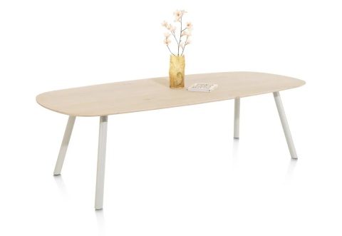 Stół jadalniany Xooon NIORA 240 x 115 cm- Dąb Naturalny Fornir Nogi Metal