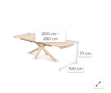 (T, K, od ręki) Stół rozkładany NYON Henders & Hazel 200-280x100 cm, fornir dębowy, kolor natural sand (T, K, od ręki) Stół rozkładany NYON Henders & Hazel 200-280x100 cm, fornir dębowy, kolor natural sand