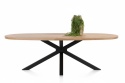 [M] Henders & Hazel Stół Jadalniany Owalny Metalox/ Nyborg 240x110 cm, Centralna Noga Metalowa, Fornir Dąb Naturalny