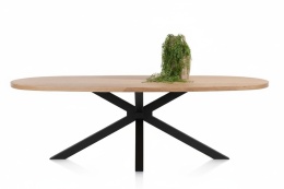 [M] Henders & Hazel Stół Jadalniany Owalny Metalox/ Nyborg 240x110 cm, Centralna Noga Metalowa, Fornir Dąb Naturalny