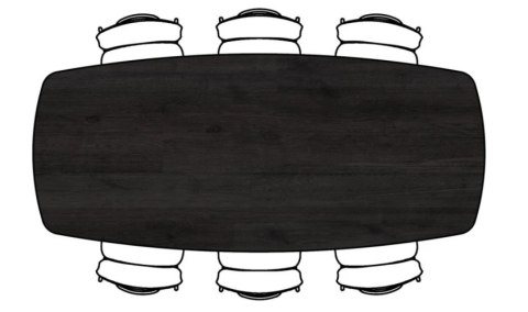 (M) Stół Xooon Arvada 250 x 110 cm Oval lity dąb onyx