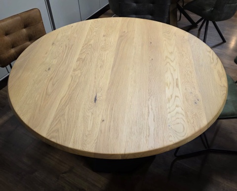 Stół do jadalni HOME, okrągły Ø125 cm, lite drewno dębowe