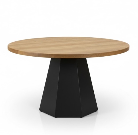 Stół do jadalni HOME, okrągły Ø125 cm, lite drewno dębowe