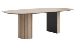 Stół do jadalni owalny Henders & Hazel Pavie 240x120 cm, fornir dębowy Natural, noga cylindryczna