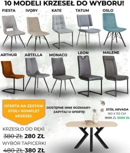 Zestaw stół Xooon Arvada 160 x 100 cm + komplet krzeseł