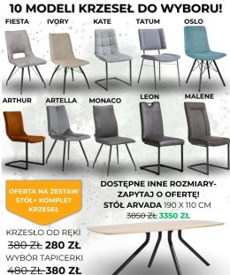 Zestaw stół Xooon Arvada 190 x 100 cm + komplet krzeseł