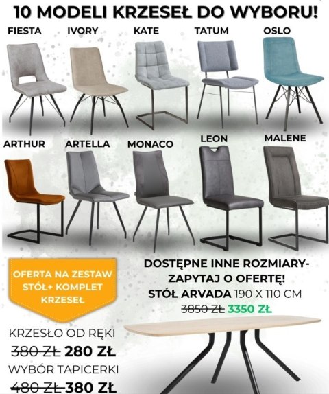 Zestaw stół Xooon Arvada 190 x 100 cm + komplet krzeseł