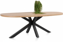 [K, od ręki] Henders & Hazel Stół Jadalniany Owalny Metalox/ Nyborg 210x110 cm, Centralna Noga Metalowa, Fornir Dąb Naturalny