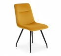 [R, od ręki] Krzesło Habufa BALI, Tapicerka w Kolorze Miodowym/Musztardowym, Nogi Metalowe Czarne
