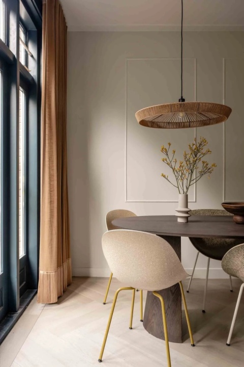 [M] Stół do jadalni TRENTON 240x110 cm, fornir dębowy, kolor Clay, organiczny kształt