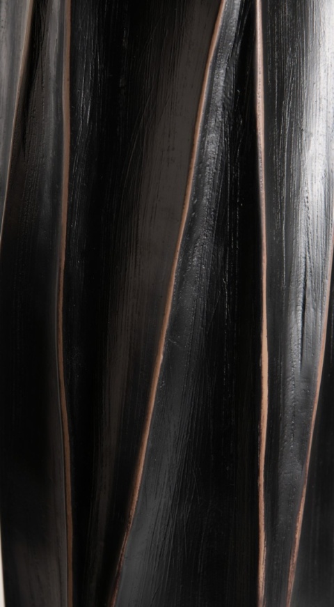 [na zamówienie] Wazon MERLE 52 cm, Prostokątny, Struktura Linearna, Polyresin Czarny – Coco Maison (50029-ZWA)