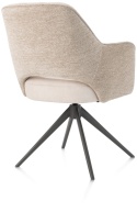 [na zamówienie] Happy@Home Fotel Jadalniany Obrotowy Brad (Champagne/Kremowy, Mikrofibra Calabria & Szenila Enzo)