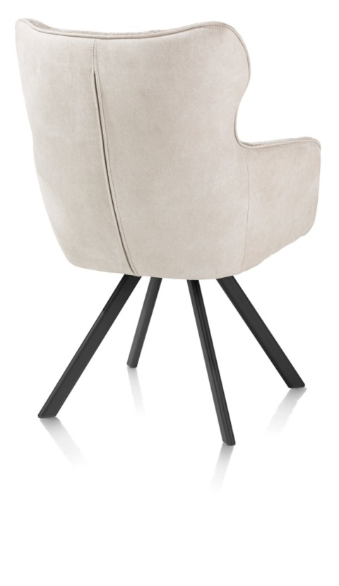 [na zamówienie] Krzesło Jadalniane Obrotowe Joah Habufa (4 Nóżki, Tapicerka Mikrofibra Calabria Champagne/Szenila Enzo)