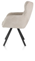 [na zamówienie] Krzesło Jadalniane Obrotowe Joah Habufa (4 Nóżki, Tapicerka Mikrofibra Calabria Champagne/Szenila Enzo)