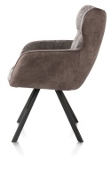 [na zamówienie]Krzesło Jadalniane Obrotowe Joah Habufa (4 Nóżki, Tapicerka Mikrofibra Calabria Lava/Szenila Enzo)