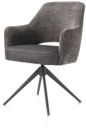 [na zamówienie] Happy@Home Fotel Jadalniany Obrotowy Brad (Antracyt, Mikrofibra Calabria & Szenila Enzo)